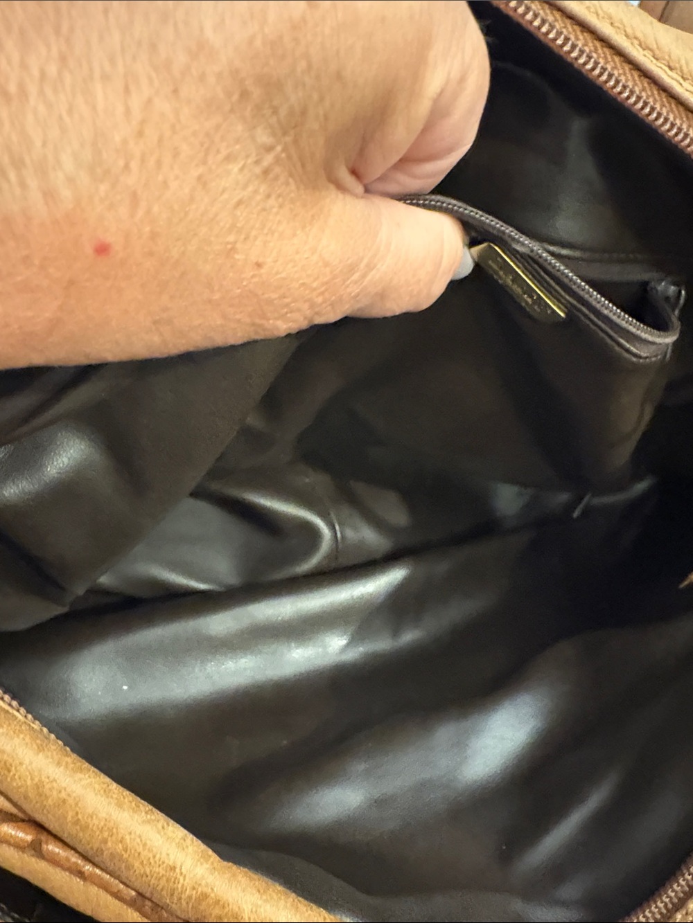 Bally Distressed Leather Crossbody in Tan - Picture 7 of 12